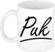 Bellatio Decorations Puk Naam koffiemok - beker - met sierlijke letters - wit