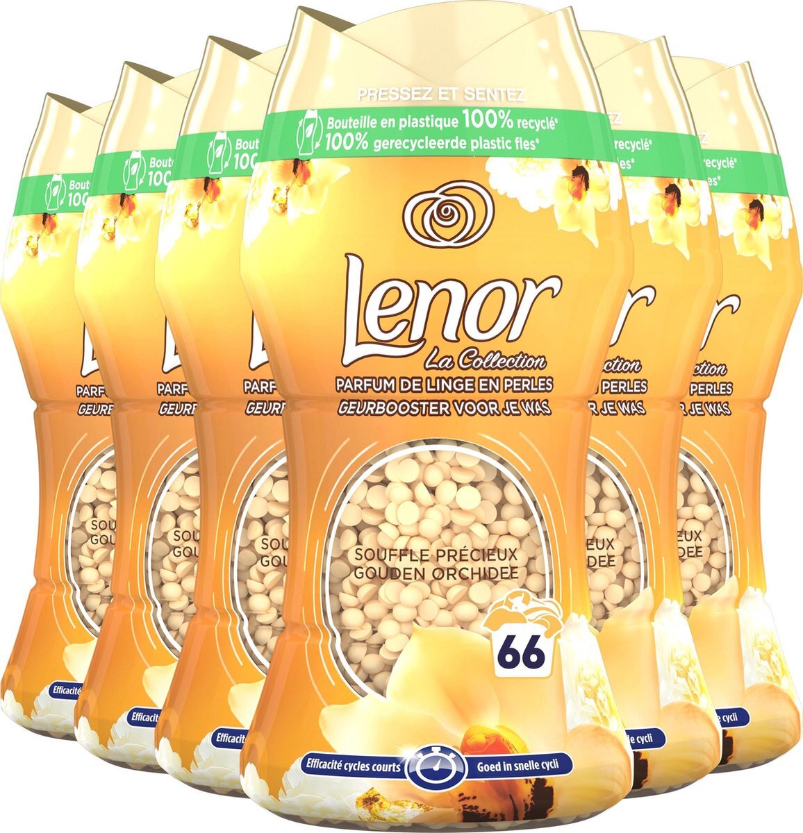 Lenor Geurbooster Gouden Orchidee - Geurparels - 6x11 Wasbeurten - Voordeelverpakking