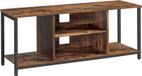 VASAGLE meuble TV pour téléviseurs jusqu'à 60 pouces, meuble TV avec étagères ouvertes, console TV pour salon, espace de divertissement, dans des tons brun rustique et noir
