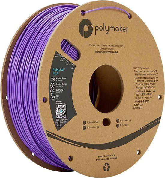 Polymaker PolyLite PLA Filament - 1.75mm - Purple - 1kg