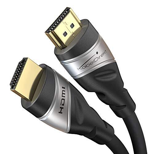 KabelDirekt – 1,5m – 8K HDMI 2.1 Ultra High Speed HDMI-kabel, gecertificeerd (48G, 8K@60Hz, nieuwste versie, officieel gecertificeerd voor perfecte kwaliteit, optimaal voor PS5/Xbox, zilver/zwart)