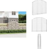 vidaXL - Schanskorf - gewelfd - 150x30x120/140 cm - gegalvaniseerd - ijzer