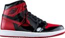 Nike Air Jordan 1 High OG Patent Bred Sneakers Unisex Leder Gummi Schwarz 42.5