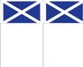 Merkloos / Sans marque Zwaaivlag Schotland - 10x - 12 x 24 cm - 40 cm stokje - vlaggetje - handvlag - Schotse versiering - St. Andrew’s Cross