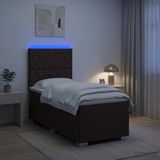 vidaXL Boxspringbed met matras, donkerbruin, 100 x 200 cm