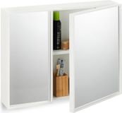 Merkloos Relaxdays Spiegelkast Badkamer - 2 Deuren - 50x65x15,5 cm - Wit