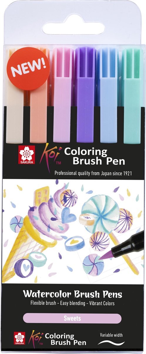 Sakura Koi Coloring Brush Pen set 6