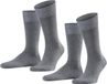 Falke Happy Heren Sokken - 2pack - Light Grey Melange - Maat 43-46