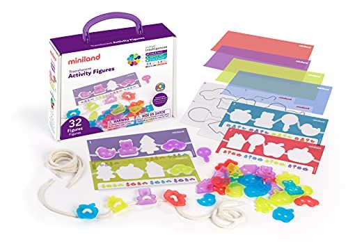 Miniland 32165 figuren en kleuren combinatiespel - rood, blauw, groen, paars
