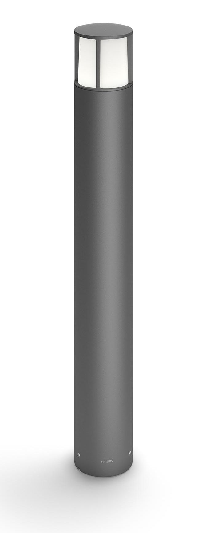 Philips myGarden Sokkellamp - Buitenlamp - 600 Lumen - Warm Wit - Aluminium - Wit/Antraciet