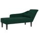 VidaXL Chaise longue avec coussins velours vert foncé