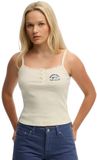 Superdry Athletic Embroider Button Mouwloos T-shirt Wit 2XS Vrouw