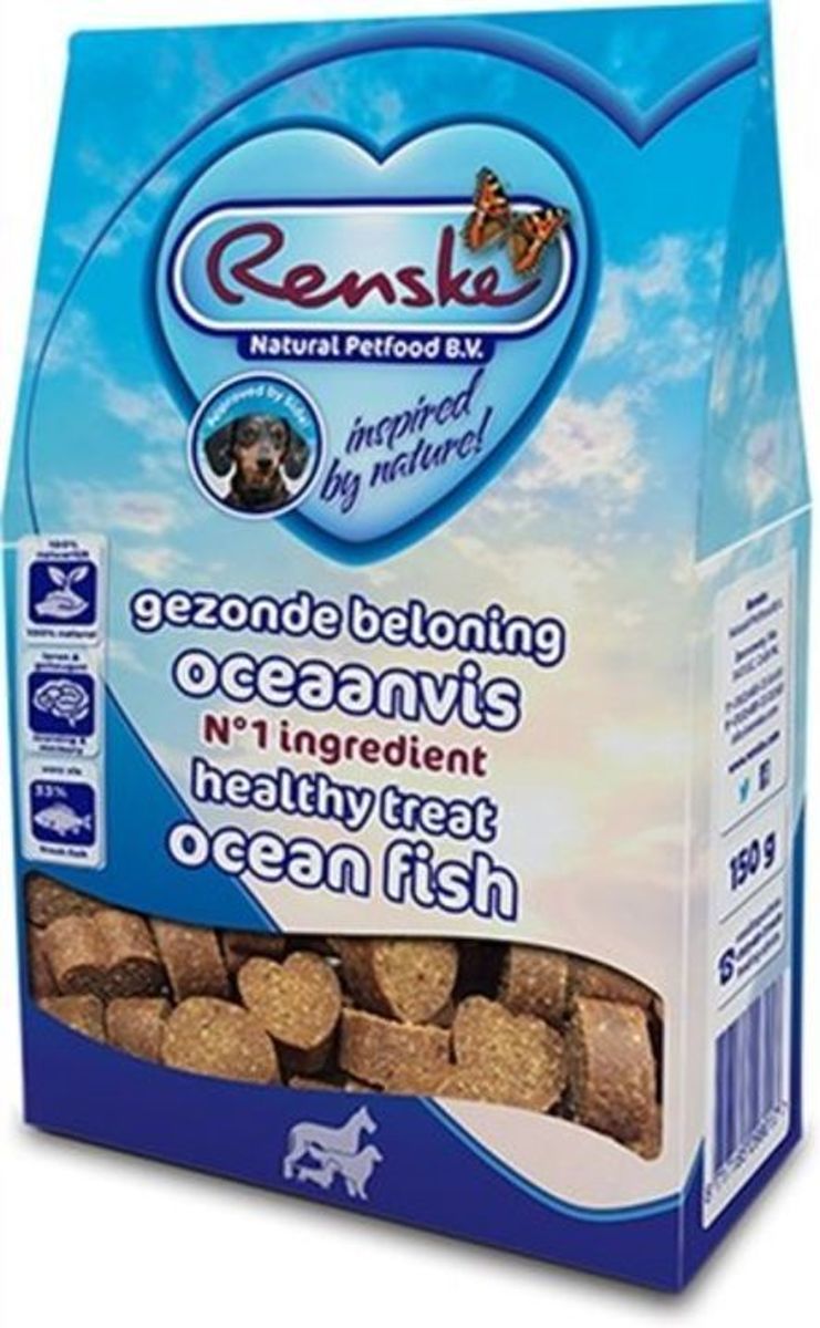 RENSKE Gezonde Beloning Hartjes Vis - 150 GR