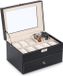 Aretica Luxe horloge en sieraden box geschikt voor 20 horloges - Fluweel - Kunstleer - Zwart