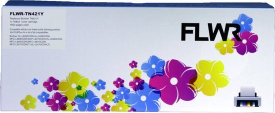 FLWR - Toner TN-421 Geel - Geschikt voor Brother