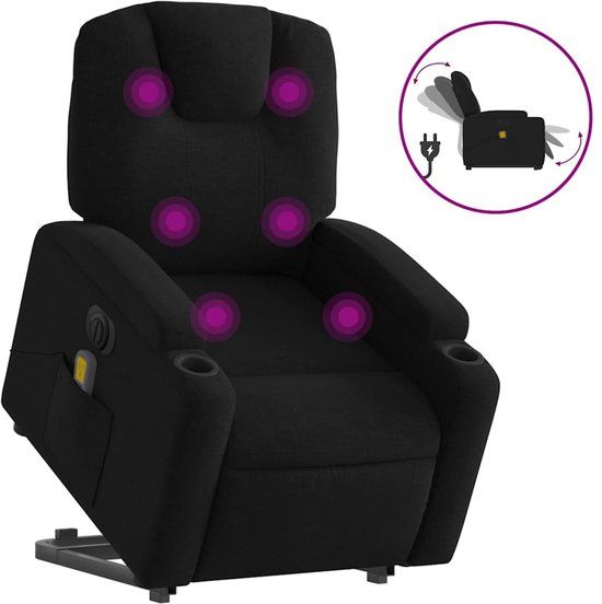 vidaXL Sta-op-massagestoel elektrisch verstelbaar stof zwart