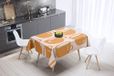 Bonamaison Tafelkleed, Anti-Mold, Sneldrogend, Waterdicht, 100% Polyester Tafellaken, Oranje, gebroken wit, 140 x 140 Cm