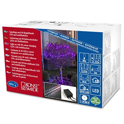 KONSTSMIDE 3698-540 LED Globe Lichtketting - Rood/Blauw - Buiten - 80 LEDs