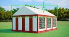Icecat Dak voor partytent 4x6 m – PVC 500 g/m², zijhoogte 2 m, zonder frame - Rood-wit