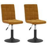 VidaXL Eetkamerstoelen draaibaar 2 st fluweel bruin