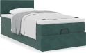 Prolenta Maison Exclusive - Ottoman bedframe met matras, donkergrijs, 90x200 cm, fluweel