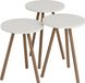In And OutdoorMatch Bijzettafel Adeline - Set van 3 - Rond - Houtkleurig en Wit