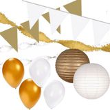 Shoppartners Wit/Gouden feest versiering pakket XXL