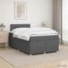 vidaXL Boxspringbed met matras, donkergrijs, 120 x 200 cm, stof