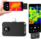 Vevor Warmtebeeldcamera voor iOS en Android, 512x384 Super IR & 256x192 IR Resolutie Warmtebeeldcamera voor Smartphones en Tablets met USB-c, 25Hz Infraroodcamera met 6 Kleurenpaletten voor Inspecties van -20°C tot 550°C