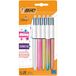 BiC 4 kleuren glanzende en gradiënt intrekbare balpennen medium punt (1,00 mm) in metallic zilver, goud, roze, roségoud en kleurverloop pastel - pak van 5