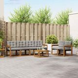 vidaXL - Acacia Houten Loungeset - 7-delig - Naturel en Lichtgrijs