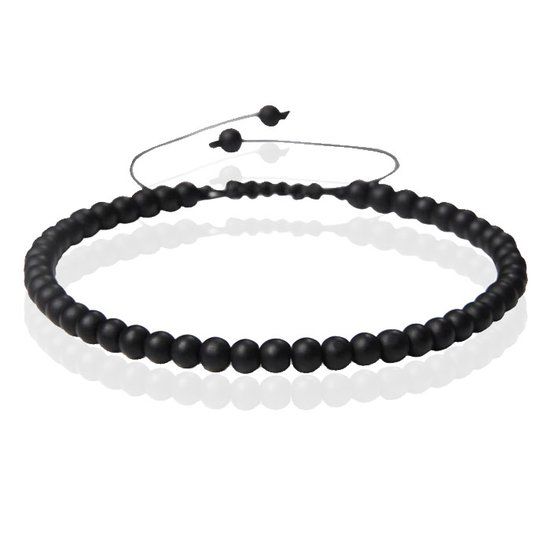 Memphis No.1 Armband - 4mm Agate Black Matte