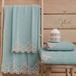 PETTI Artigiani Italiani - Serviettes de bain en tissu éponge 100% coton, set de serviettes 1 + 1, 2 pièces, 1 serviette de visage et 1 serviette, bleu sarcelle