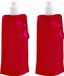 Makito Western Europe Gourde/bidon - 2x - rouge - rechargeable - pliable avec crochet - 400 ml - festival/outdoor