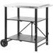 BBQ-Toro Grillwagen, pliant 60 x 80 x 82 cm, argent/noir