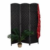 Relaxdays Kamerscherm 3 panelen - 170x120 cm - opvouwbaar - zwart