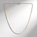 Cavill - Driekleurige Zilveren Halsketting 925 Sterlingzilver - Rhodium Gecoat - 40 cm