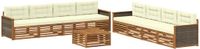 vidaXL Acacia Hout Bank Loungeset 8-zits Natuurlijk en Crème