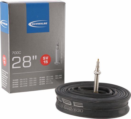 Schwalbe SV15 Binnenband Fiets Frans Ventiel 40 mm 28 Inch Zwart