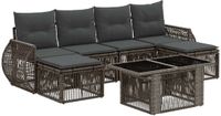 vidaXL Tuinbank Set 7-delig Grijs en Donkergrijs Polyrattan