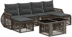 vidaXL Tuinbank Set 7-delig Grijs en Donkergrijs Polyrattan