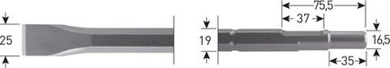 Rotec 6-kant Plattebeitel 450mm