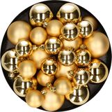 Decoris Kaemingk B.V. Kerstversiering kunststof kerstballen goud 6-8-10 cm pakket van 22x stuks