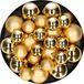 Kaemingk B.V. Décoration de Noël boules de Noël en plastique or 6-8-10 cm paquet de 22x pièces