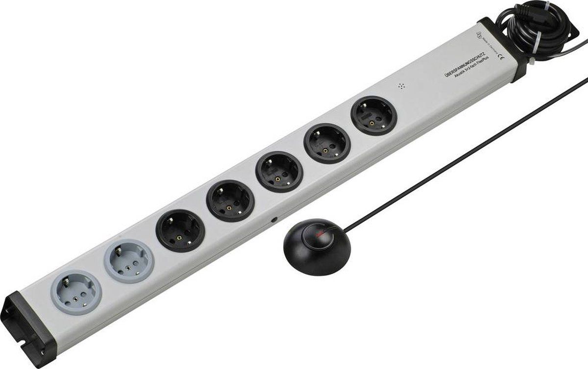 EHMANN Overspanningsveilige stekkerdoos 7-voudig Zilver Randaarde