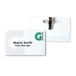 Tarifold Fr 200571 - Set van 25 naamplaatjes met combi/pin en clip, milieuvriendelijk PET, bezoekersbadges, seminars, conferenties, lounges - 90 x 58 mm - Inclusief Bristol A4 om te bedrukken (25