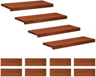 vidaXL Trapmatten 12 st Bruin 70 x 25 x 2 cm Massief beukenhout