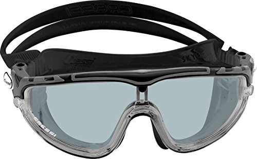 Cressi Skylight Goggles - Zwembril Zwemmasker Anti-UV 180 graden weergave Anti mist, standaard, zwart-grijs