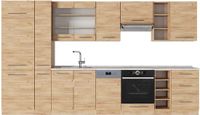 Vicco Fame-Line Complete keukeneenheid – 355 cm, WB Marmer Krachtige eik goud