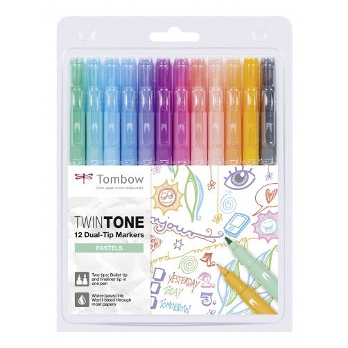 Tombow TwinTone Pastels - 12 stuks